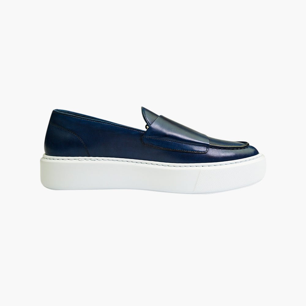 Blue Venezia Monkstraps Slip-on Shoes | Angelo Galasso display picture 1