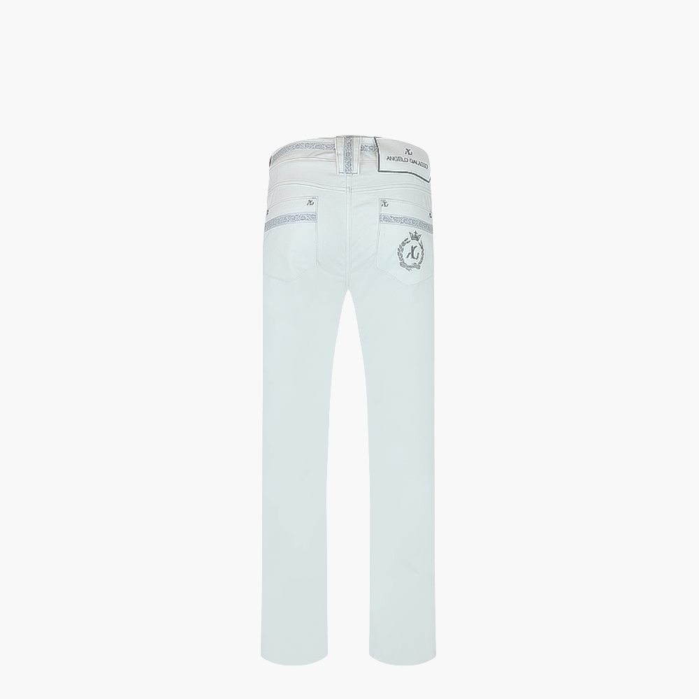 White Jeans with Alloro Logo -