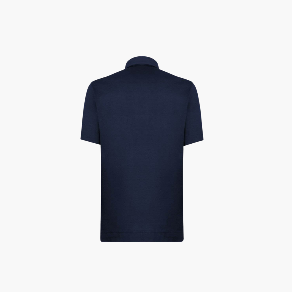 Blue Lisle Thread Polo with Hexagon Crest - Z21MR3504C