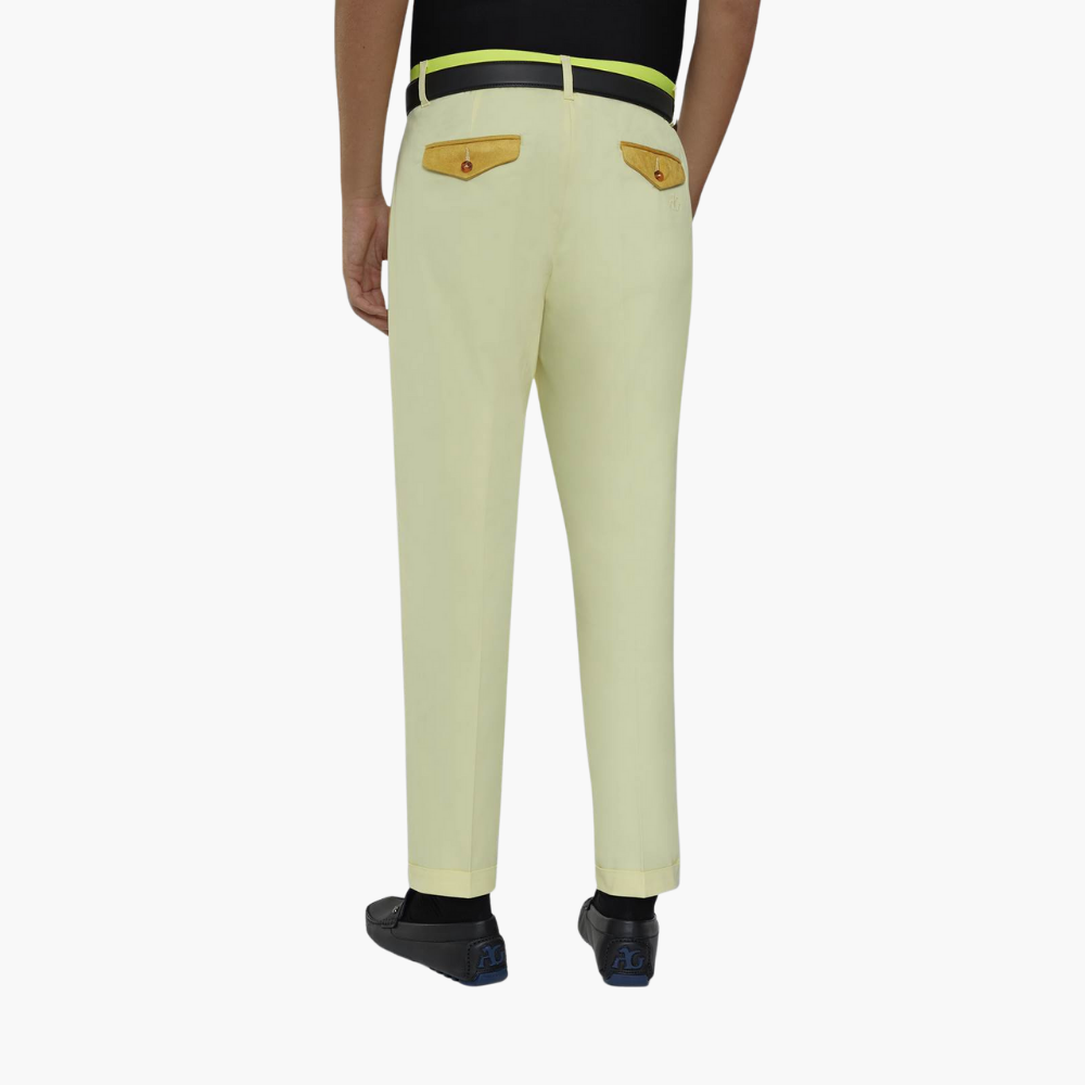 Yellow Double Pleat Chinos - A11MR2507F