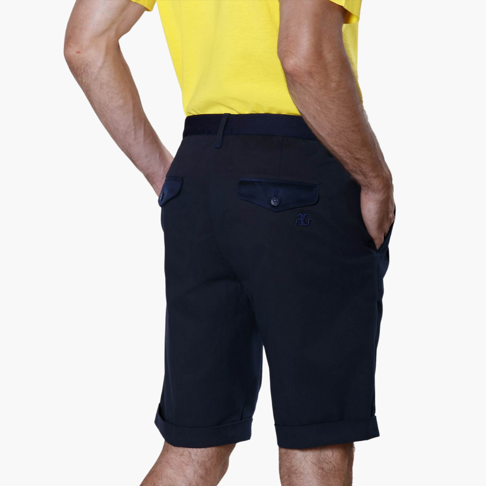 Blue Cotton Summer Bermuda - A11MR2601F