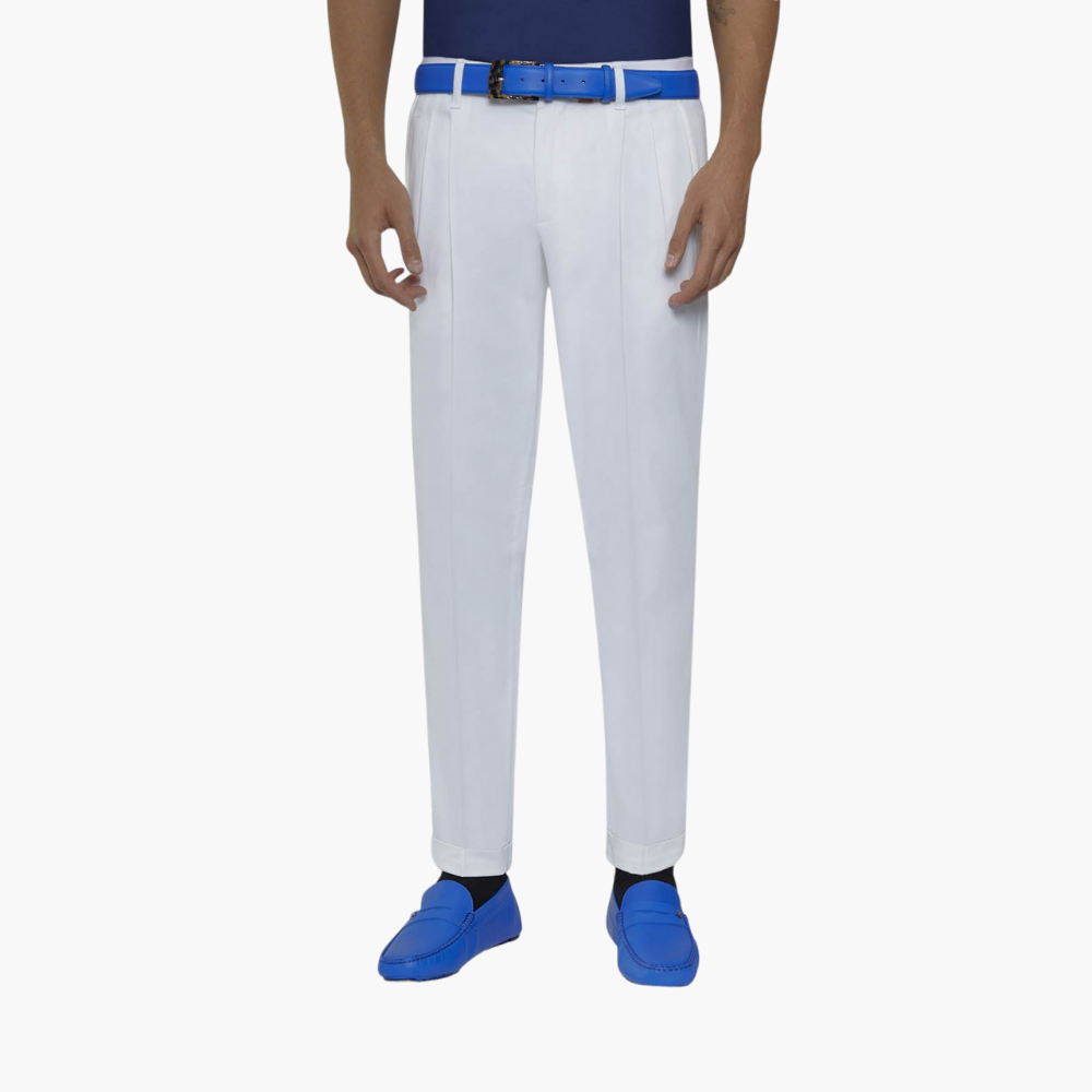 White Double Pleat Chinos - A11MR2507F