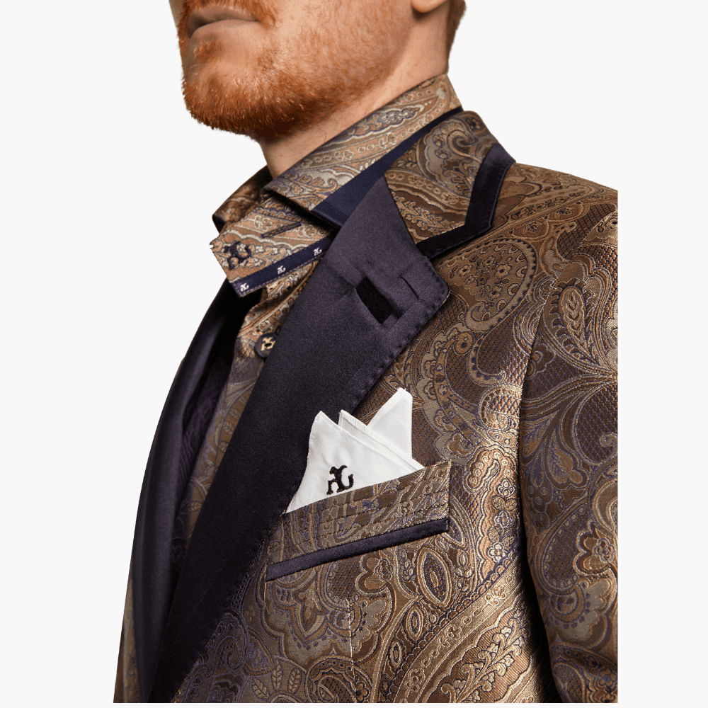 Gold Paisley Mason Shirt - Angelo Galasso - Luxury Italian Menswear London
