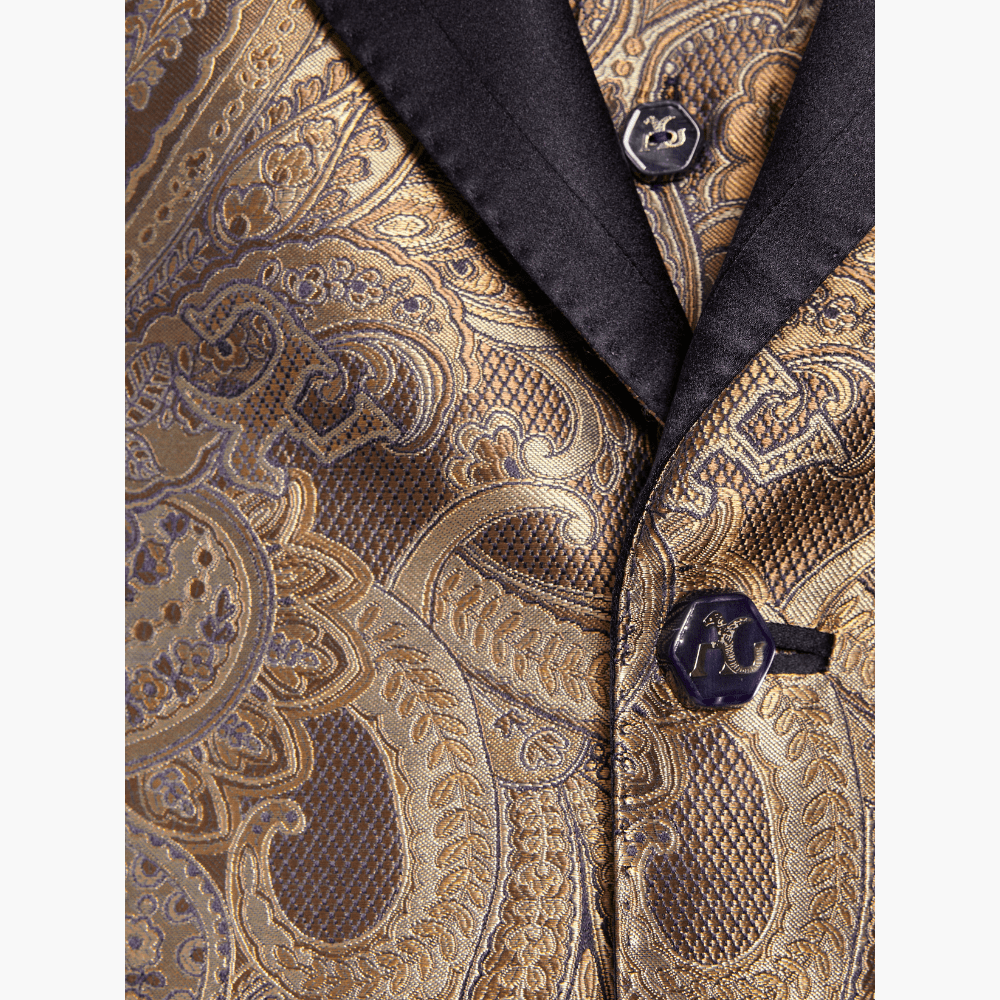 Light Brown Paisley Blazer - Angelo Galasso - Luxury Italian Menswear London