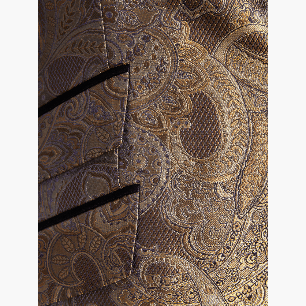 Light Brown Paisley Blazer - Angelo Galasso - Luxury Italian Menswear London