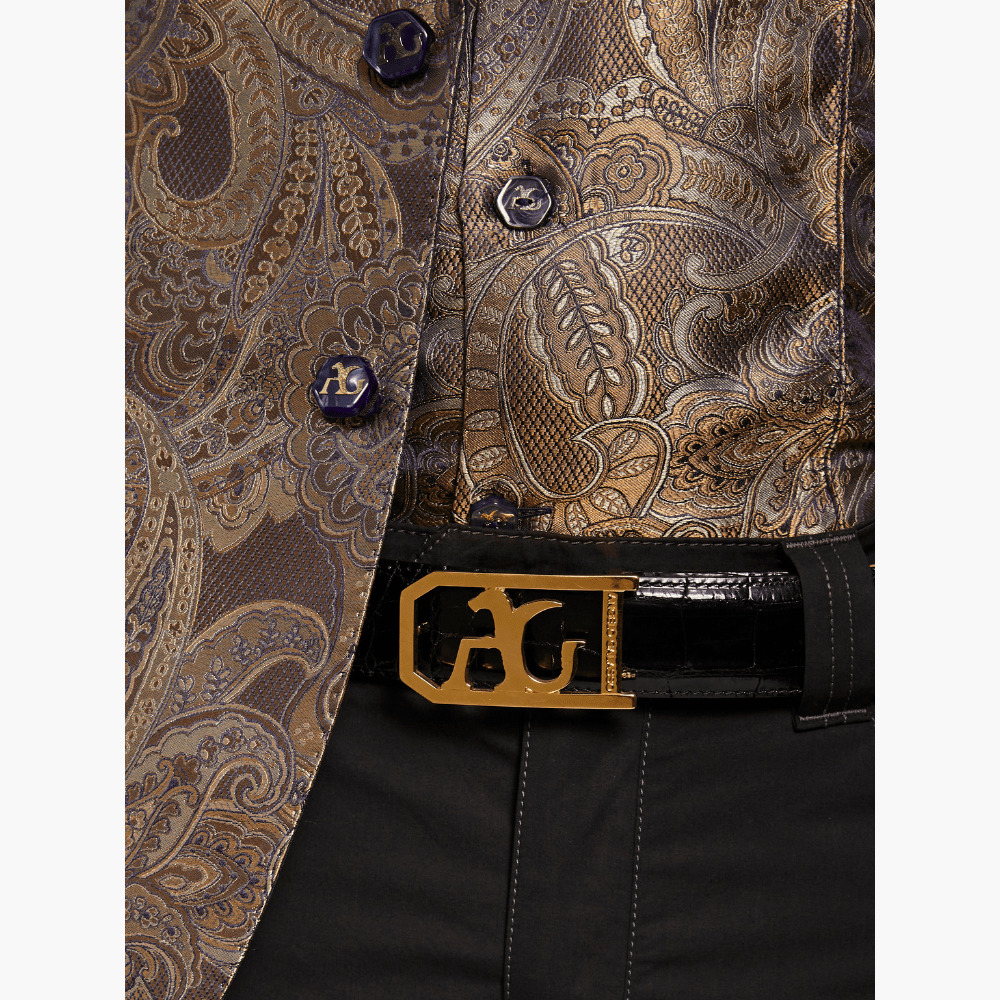 Light Brown Paisley Blazer - Angelo Galasso - Luxury Italian Menswear London