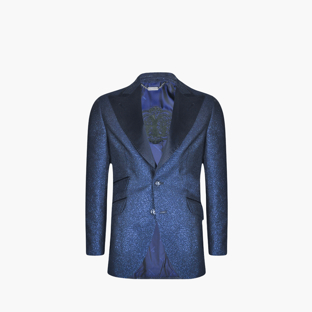 Black & Blue Shimmer Blazer - Angelo Galasso - Luxury Italian Menswear London