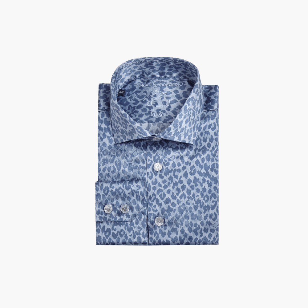 Leopard Silk Print Mason Shirt - Angelo Galasso - Luxury Italian Menswear London