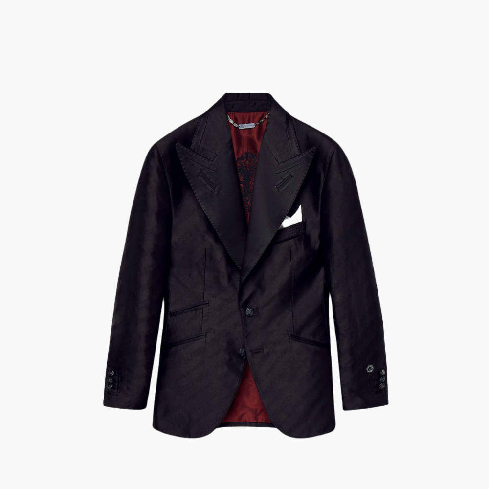 Black AG Monogram Evening Blazer - A21MR37005