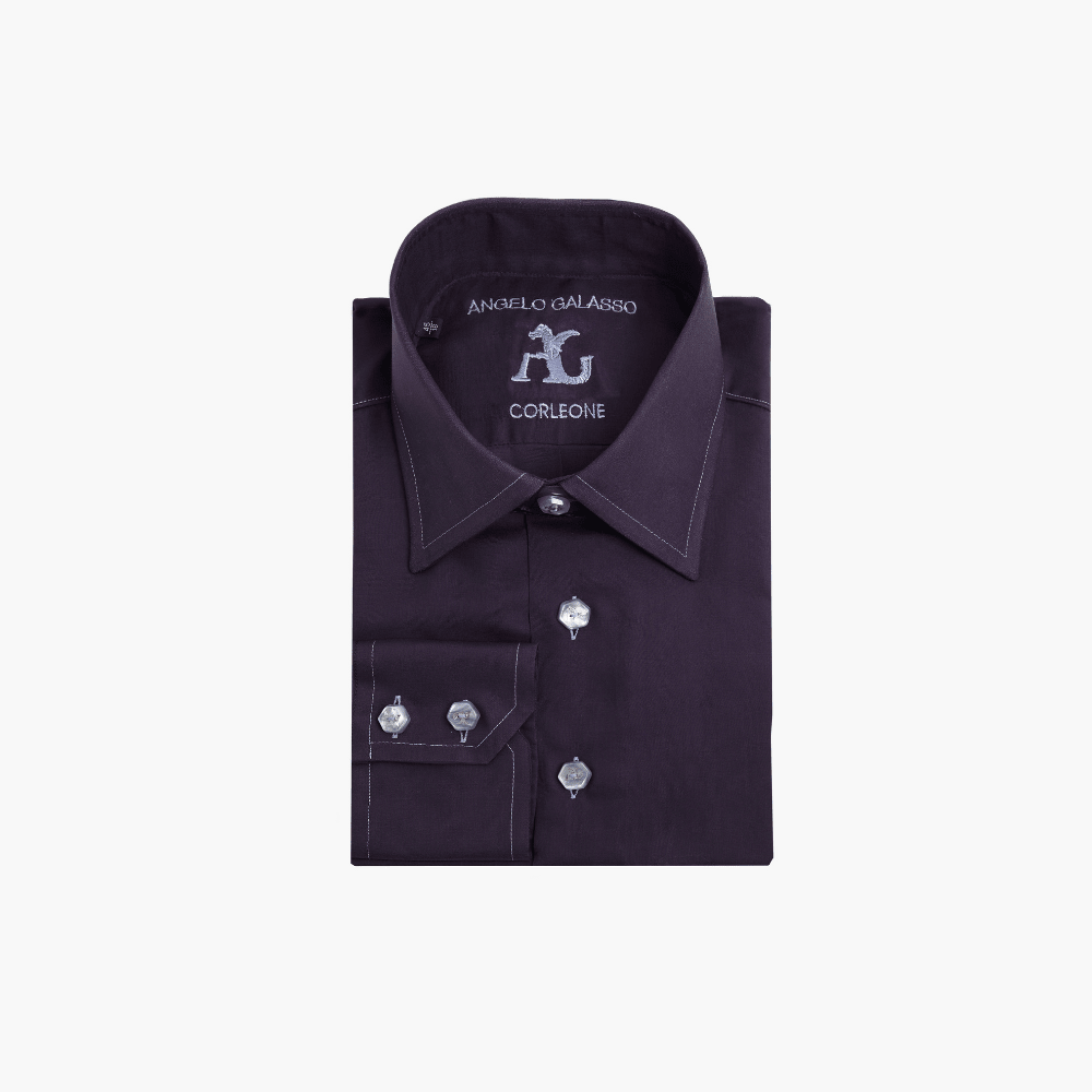 Navy Blue Corleone Shirt - Angelo Galasso - Luxury Italian Menswear London