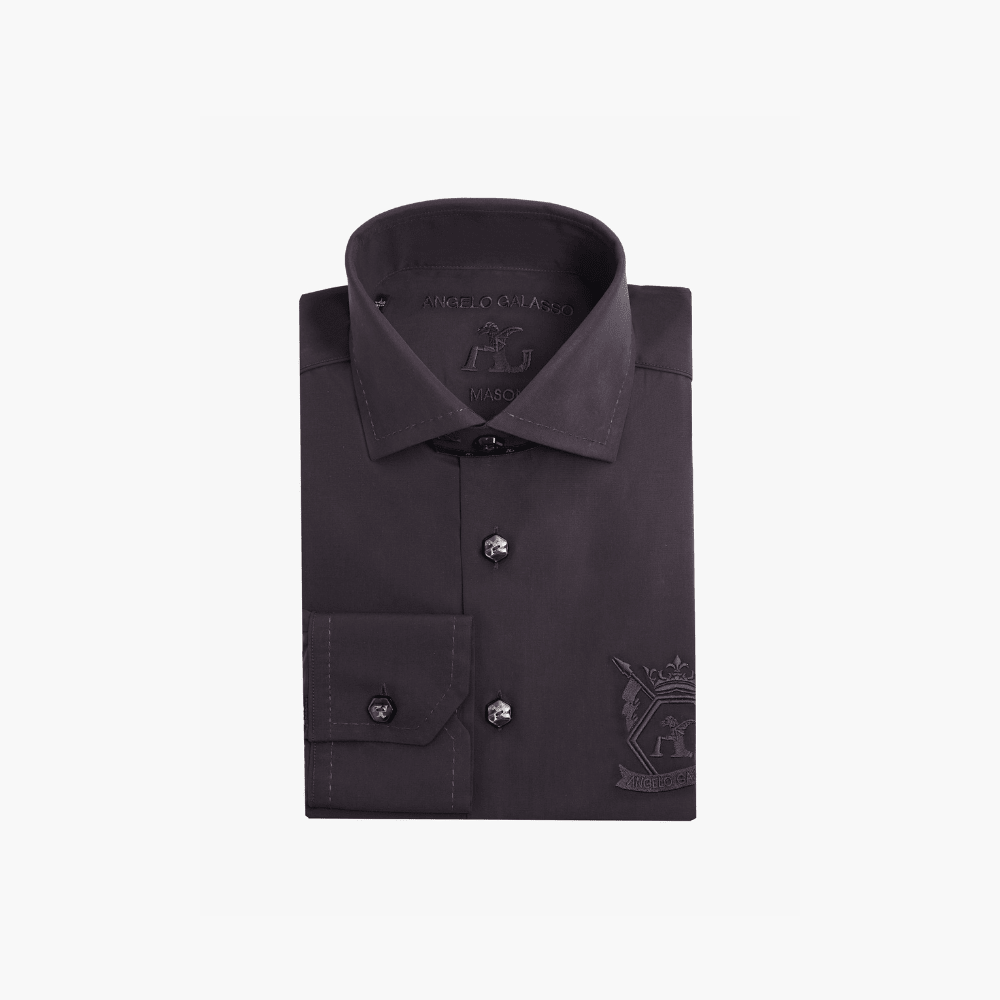 Green Exagon Stitched Mason Shirt - Angelo Galasso - Luxury Italian Menswear London