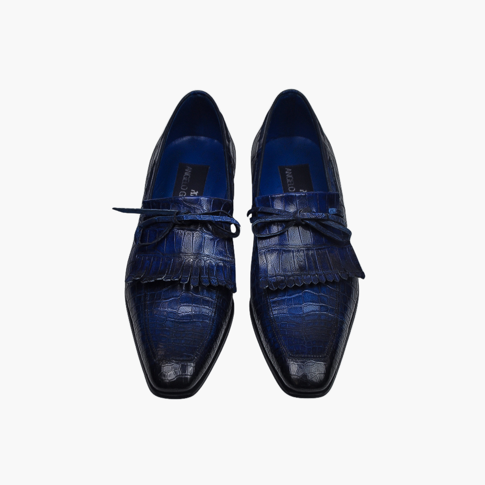Blue Crocodile Moccasin