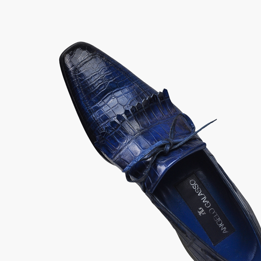 Blue Crocodile Moccasin