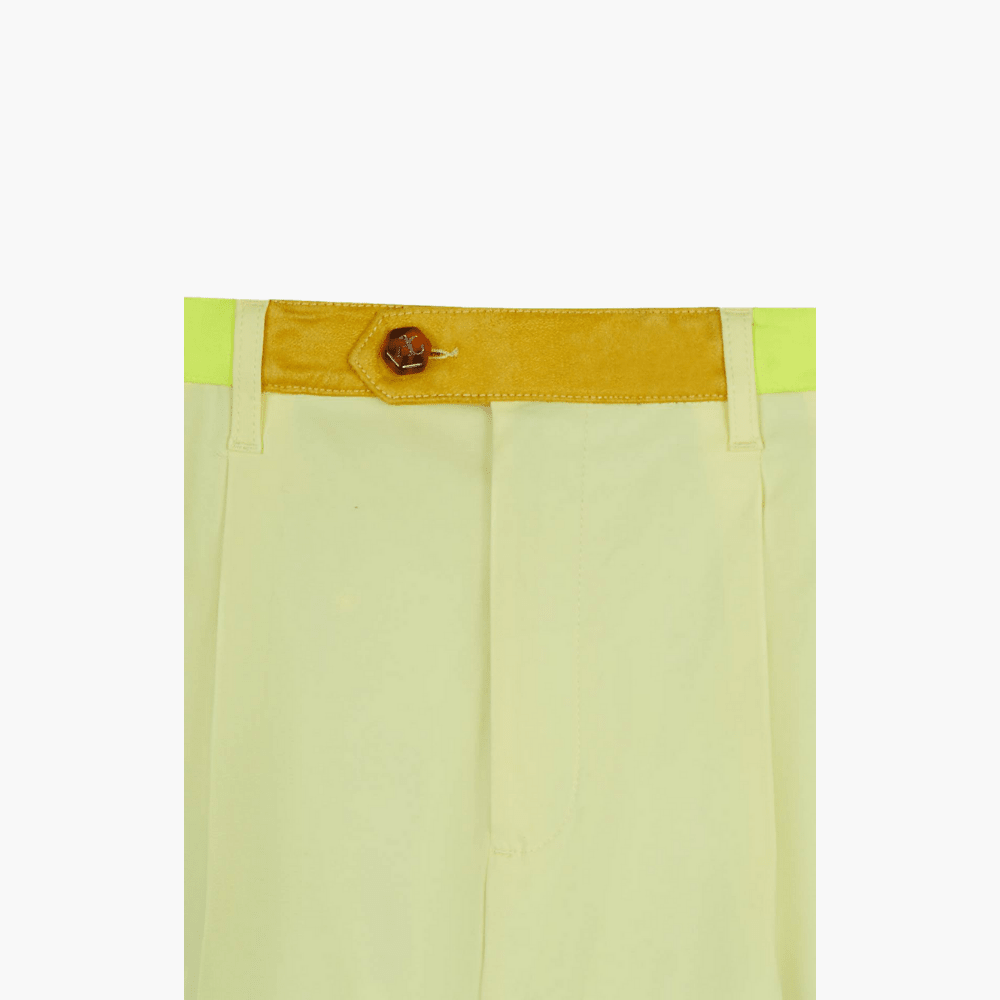 Yellow Double Pleat Chinos - Angelo Galasso - Luxury Italian Menswear London