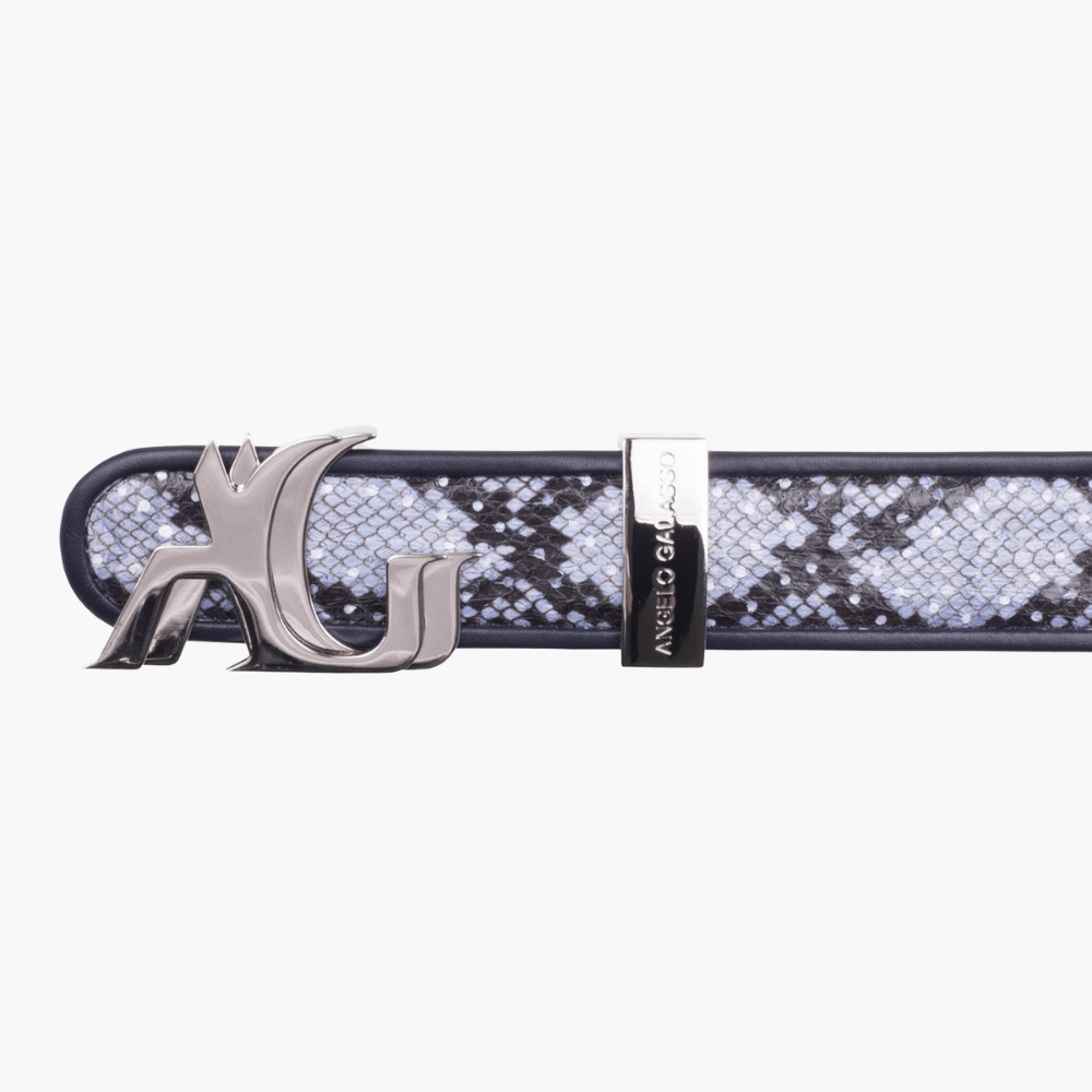 Blue Snake Belt - Angelo Galasso - Luxury Italian Menswear London