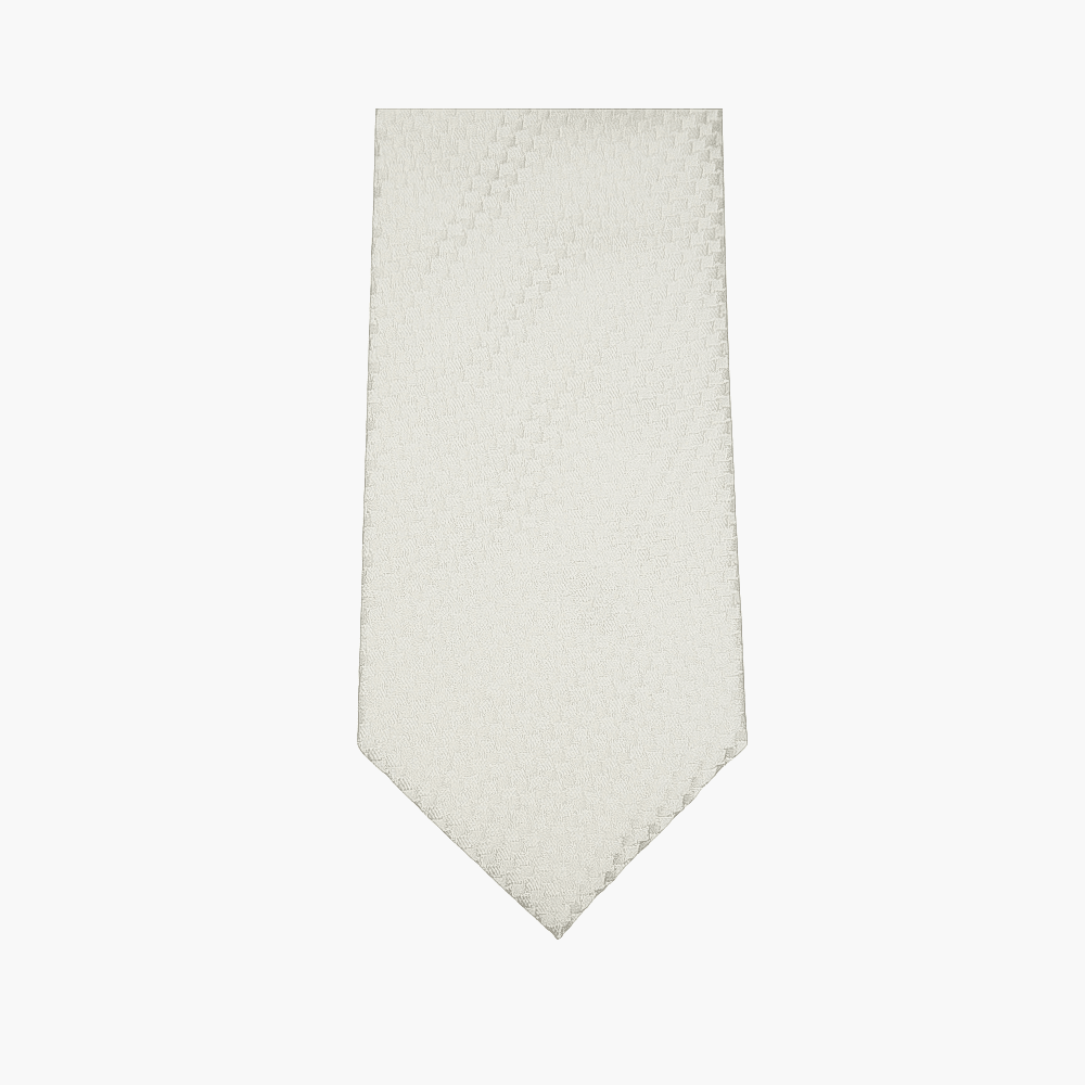 White Silk Tie - Angelo Galasso - Luxury Italian Menswear London