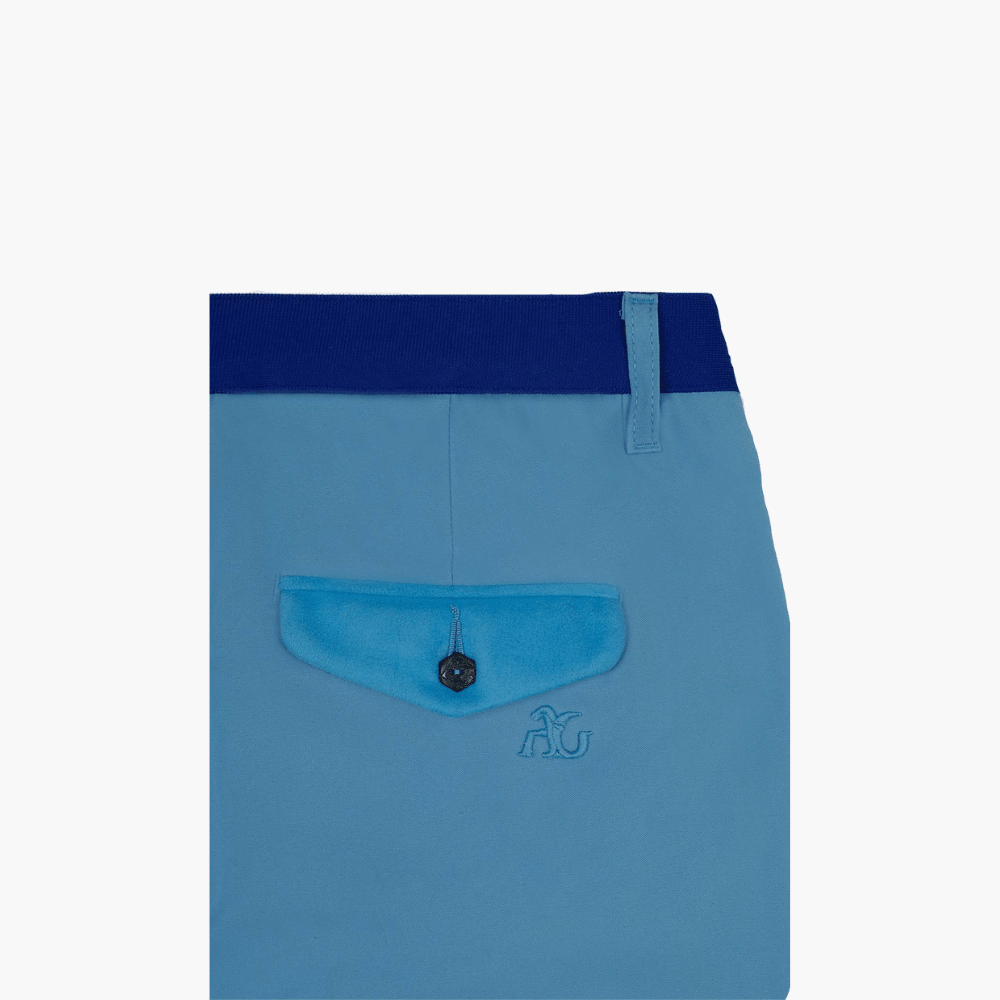 Light Blue Double Pleat Chinos - Angelo Galasso - Luxury Italian Menswear London