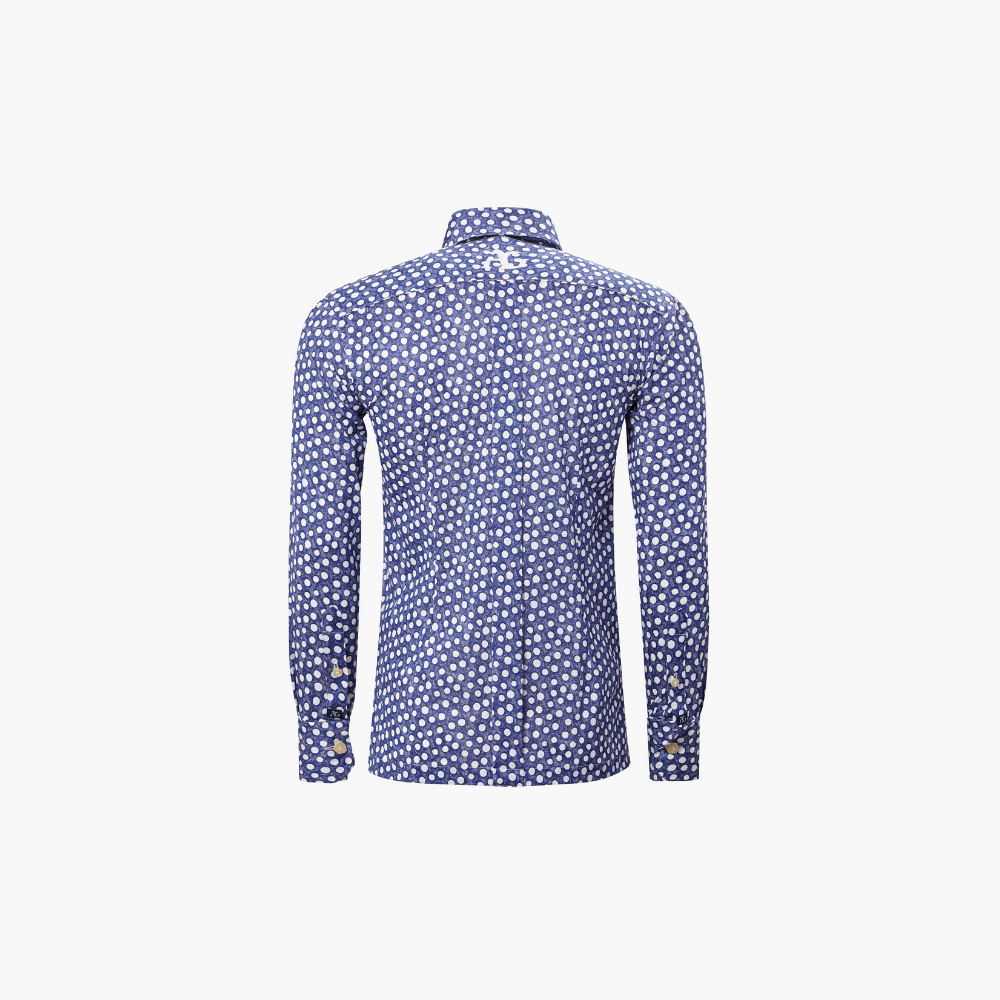 Blue and White Polka Dots Mason Polo