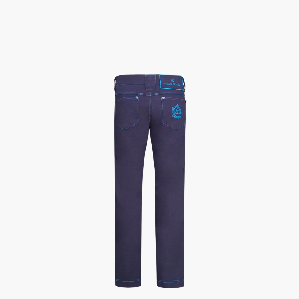Blue & Royal Blue Cotton Jeans with Shield - Z21MR0401F