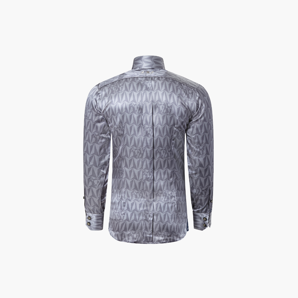 Grey Silk Optical AG Printed Corleone Shirt