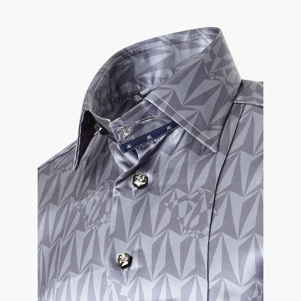 Grey Silk Optical AG Printed Corleone Shirt