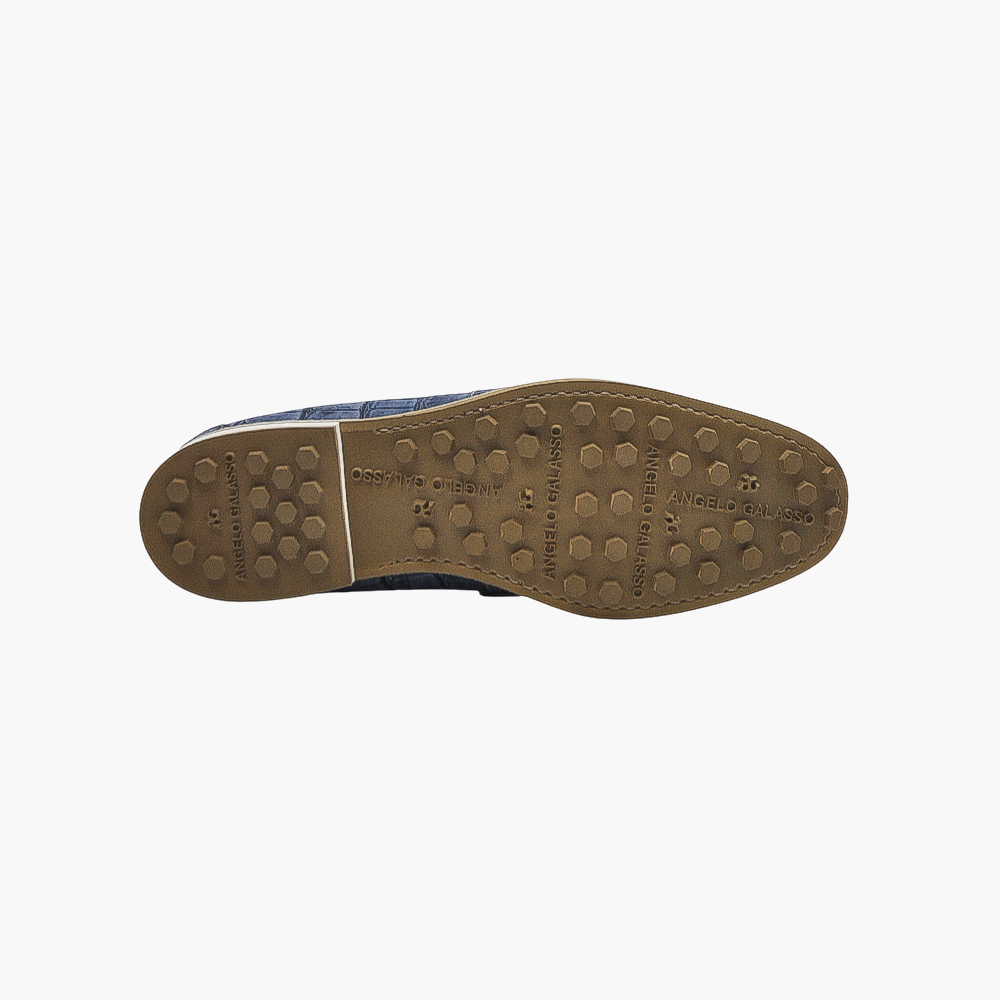 Blue Braided Crocodile Slip-on Shoes