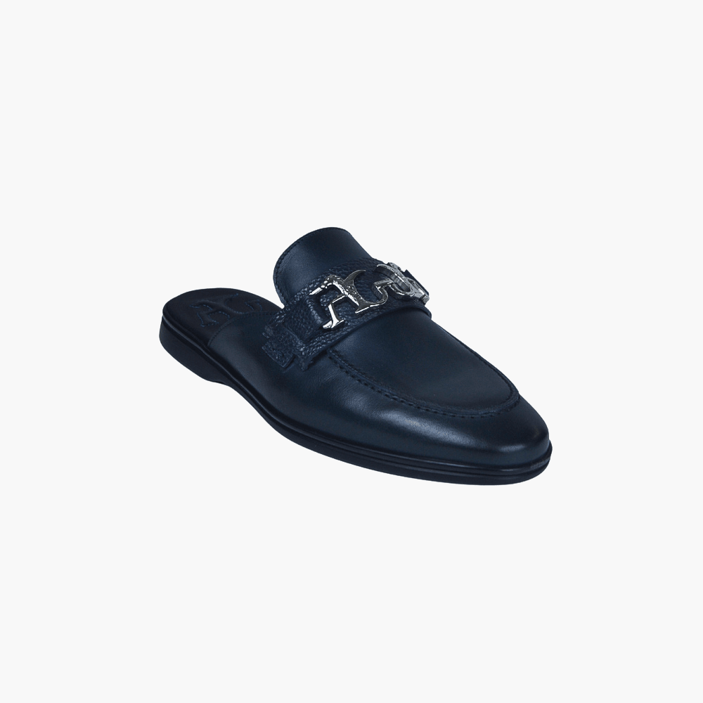 Blue Calfskin Sabot Shoes - Angelo Galasso - Luxury Italian Menswear London