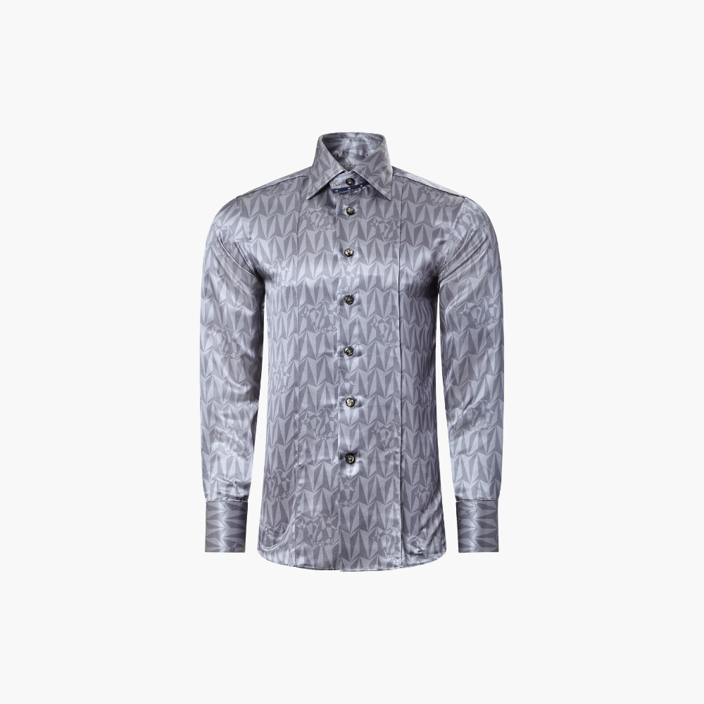 Grey Silk Optical AG Printed Corleone Shirt