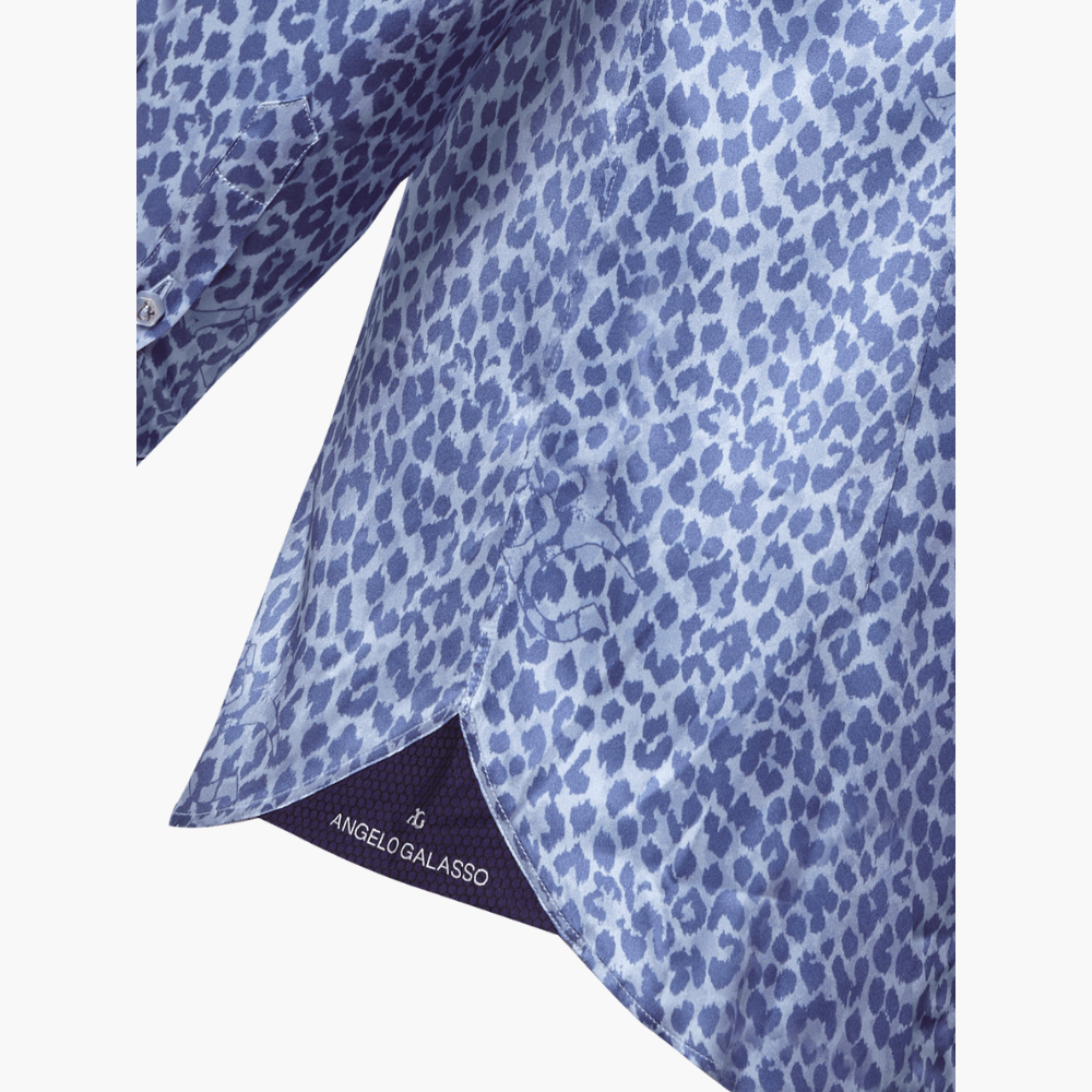 Leopard Silk Print Mason Shirt - Angelo Galasso - Luxury Italian Menswear London