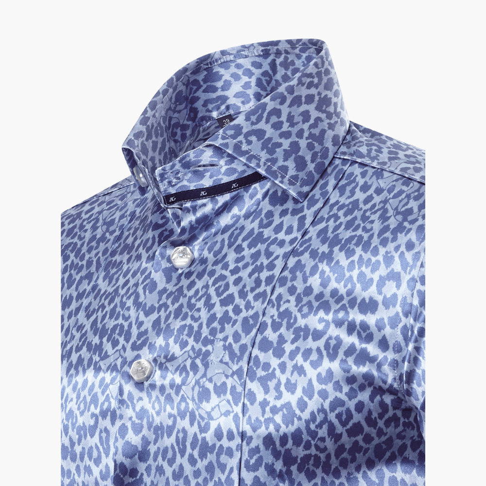 Leopard Silk Print Mason Shirt - Angelo Galasso - Luxury Italian Menswear London
