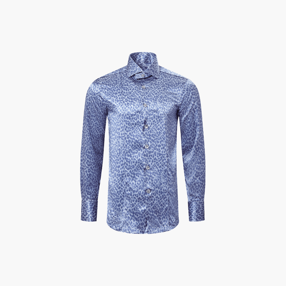 Leopard Silk Print Mason Shirt - Angelo Galasso - Luxury Italian Menswear London