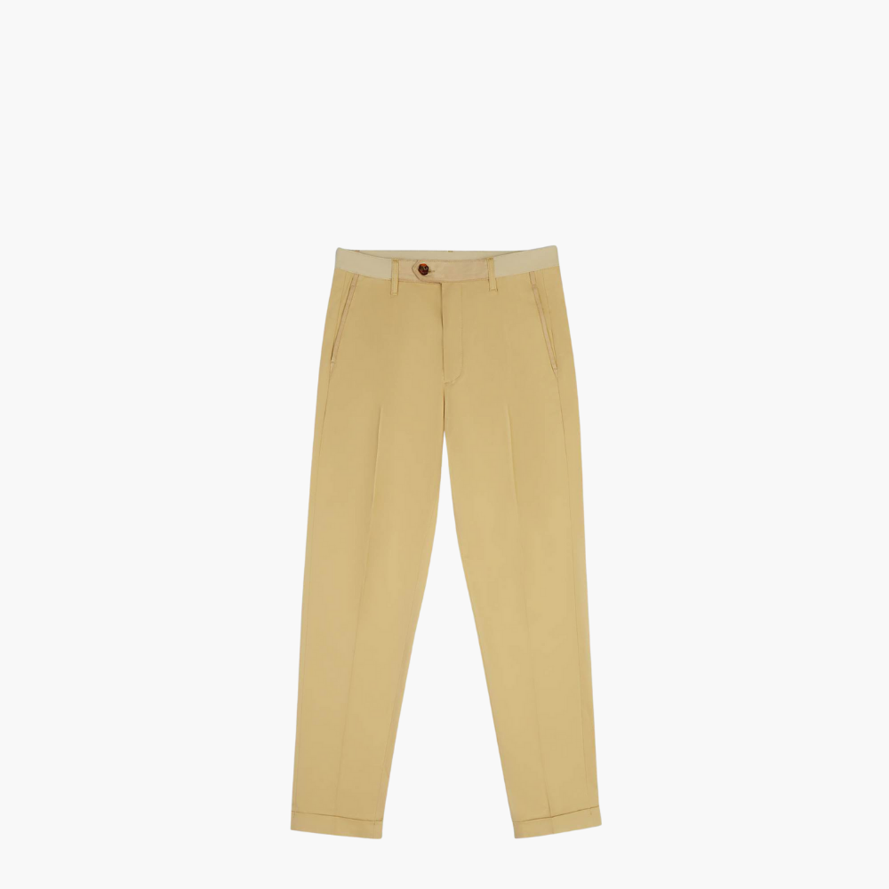 Beige Double Pleat Chinos - A11MR2507F