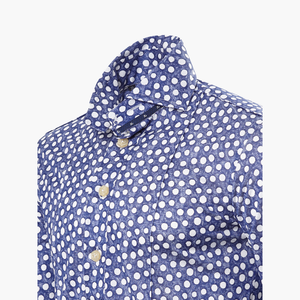 Blue and White Polka Dots Mason Polo