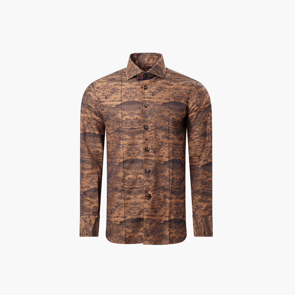 Brown Cotton Landscape Mason Shirt