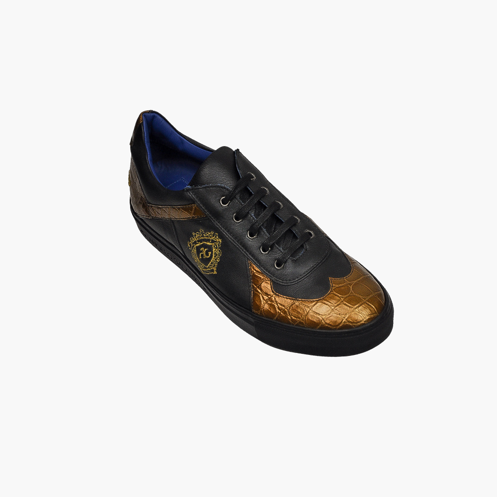 Black & Bronze Crocodile Trainers