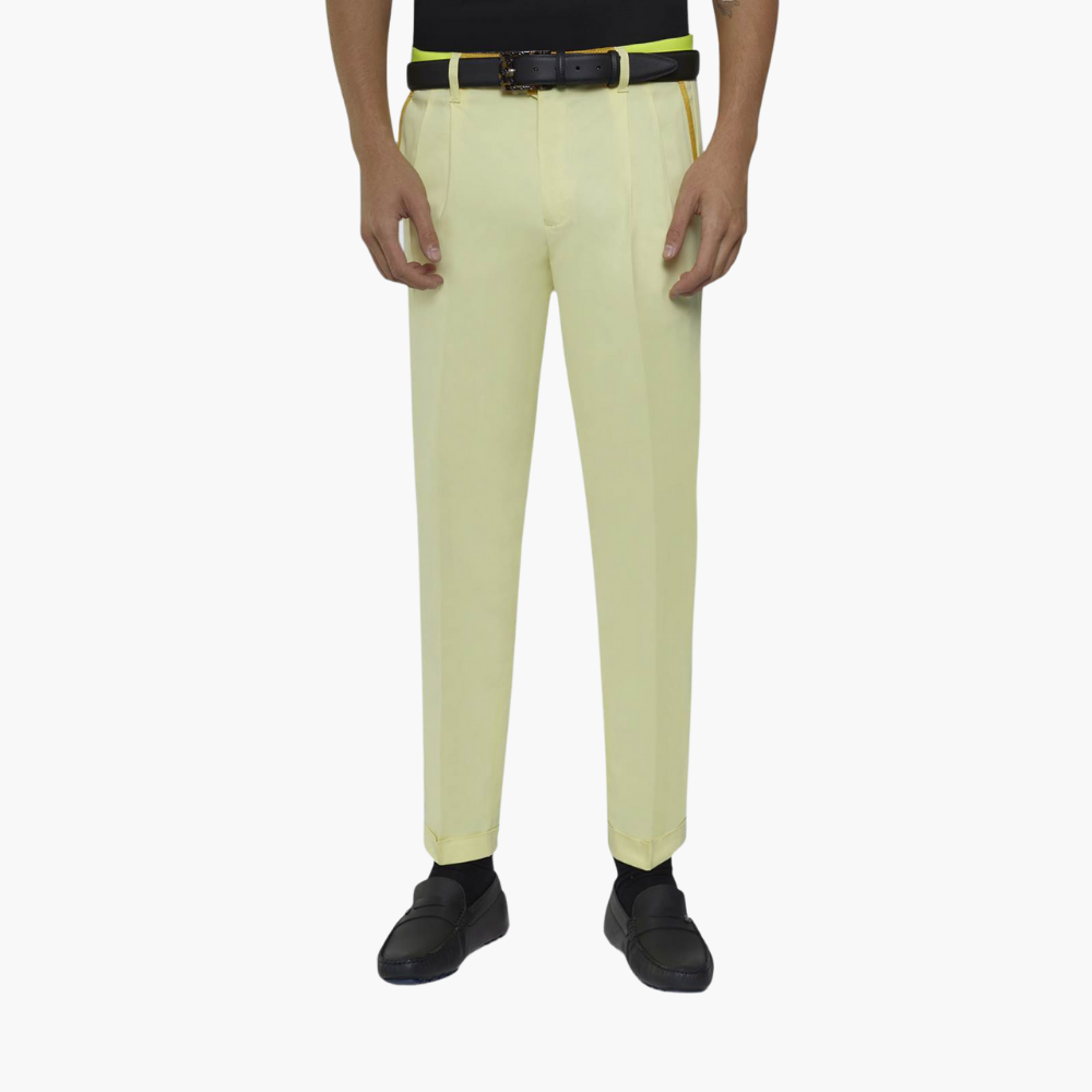 Yellow Double Pleat Chinos - A11MR2507F