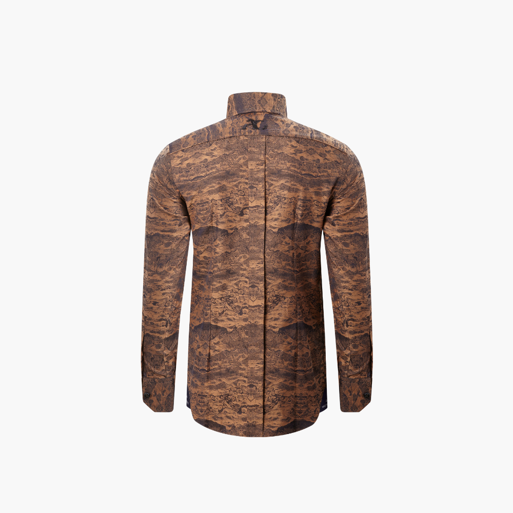 Brown Cotton Landscape Mason Shirt