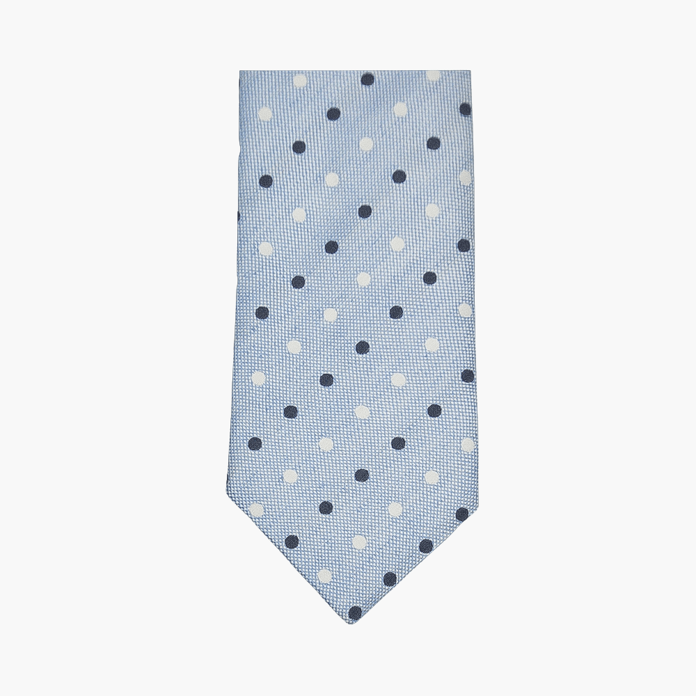 Light Blue Polka Dot Tie - Angelo Galasso - Luxury Italian Menswear London