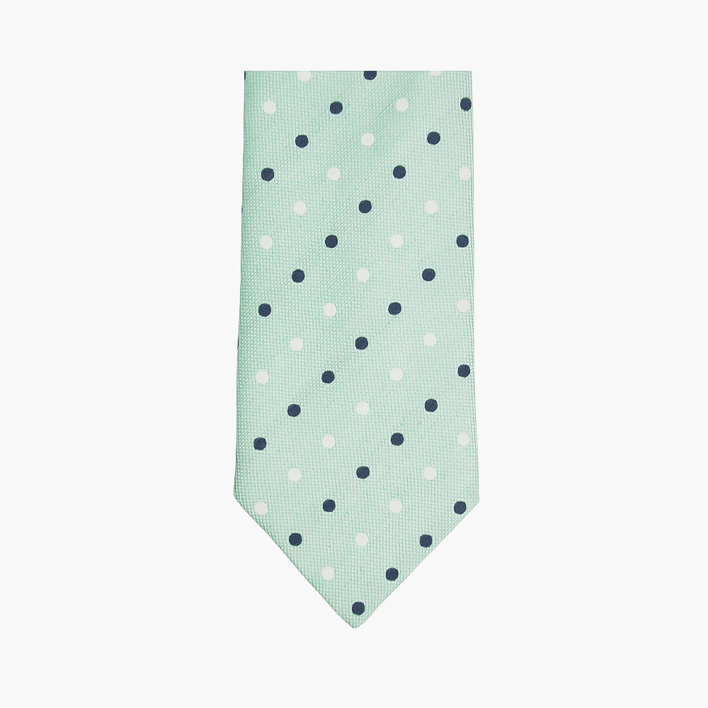 Mint Green Polka Dot Tie - Angelo Galasso - Luxury Italian Menswear London