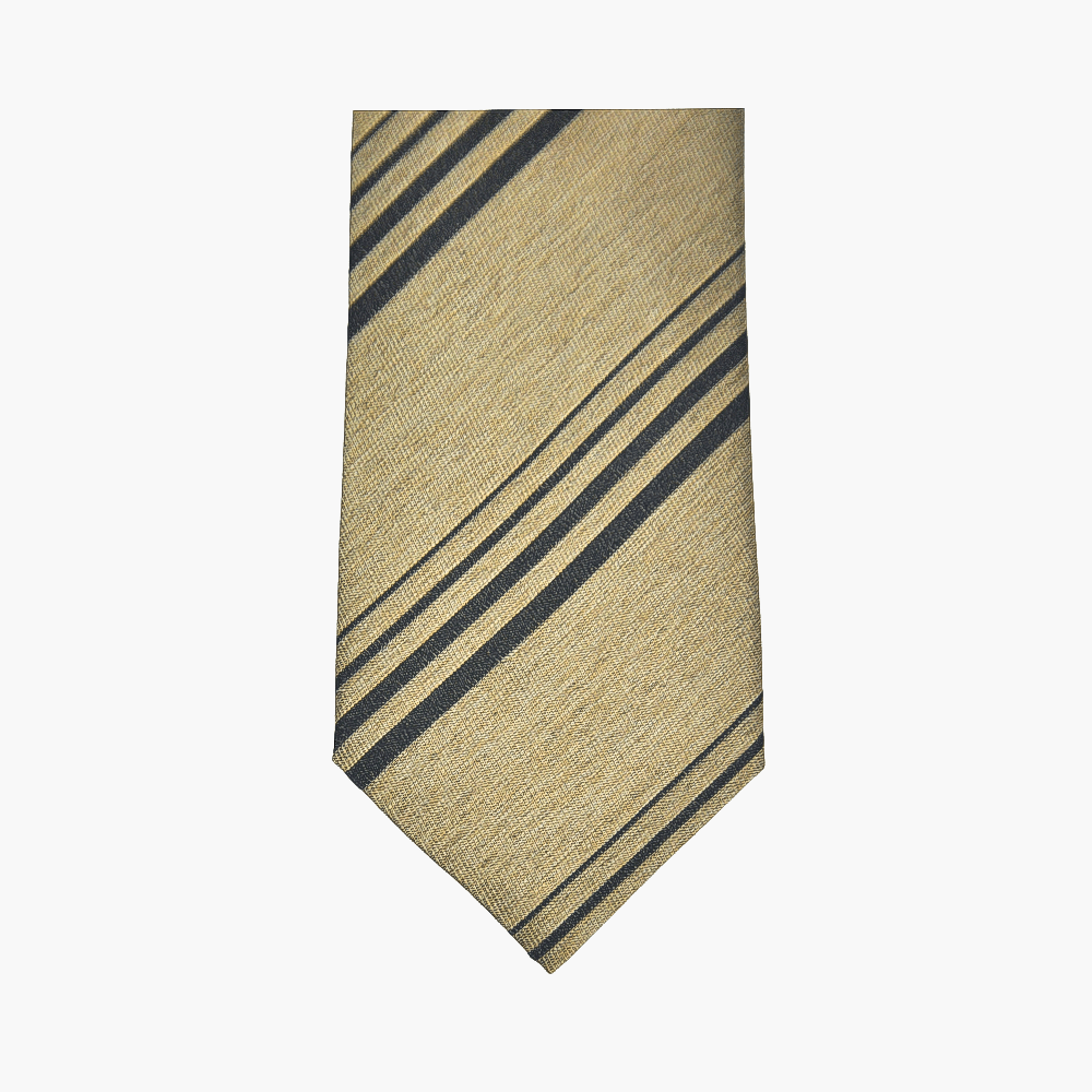 Angelo Galasso Beige Regimental Tie - Angelo Galasso - Luxury Italian Menswear London