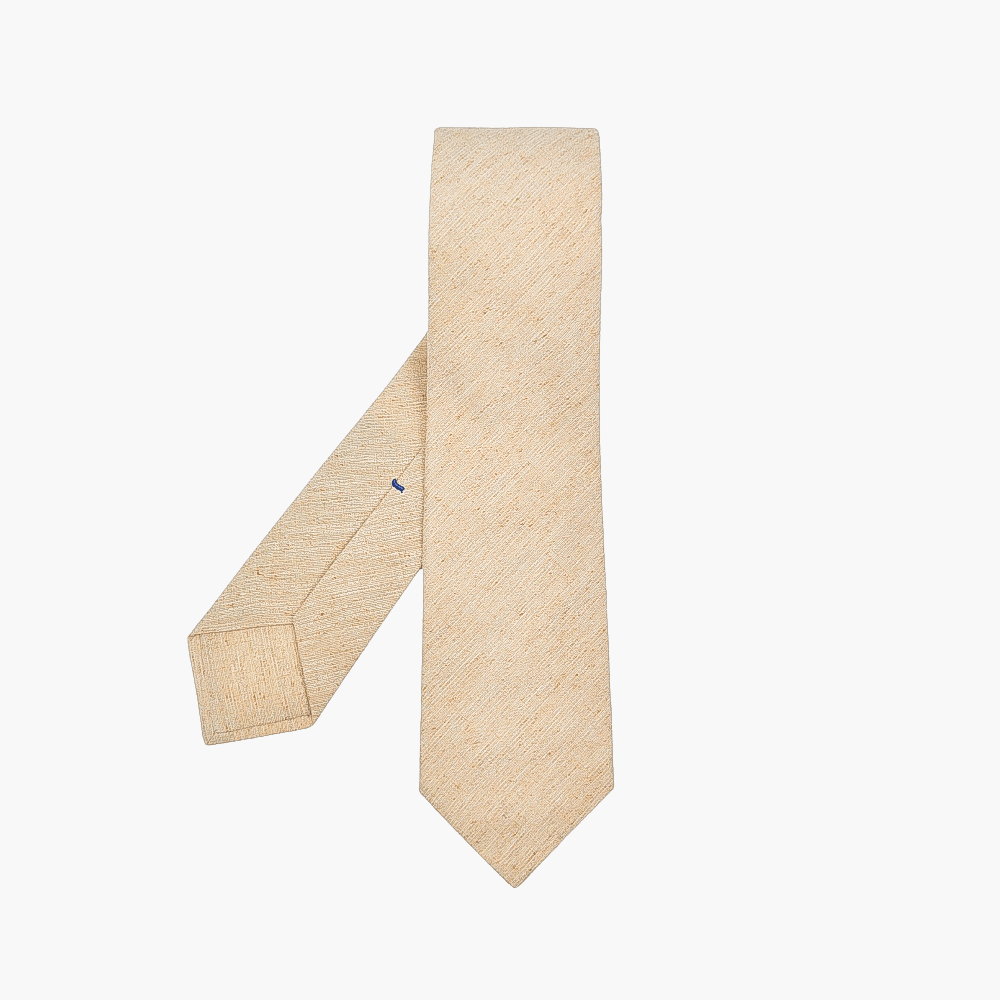 Beige Wool Tie - Angelo Galasso - Luxury Italian Menswear London