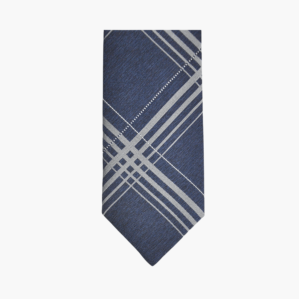 Blue Checkered Tie - Angelo Galasso - Luxury Italian Menswear London
