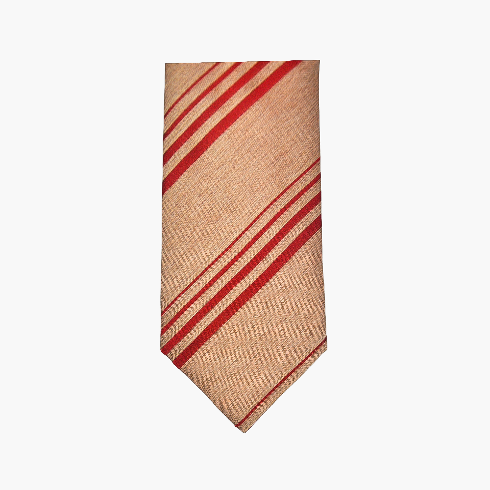 Beige & Red Regimental Tie
