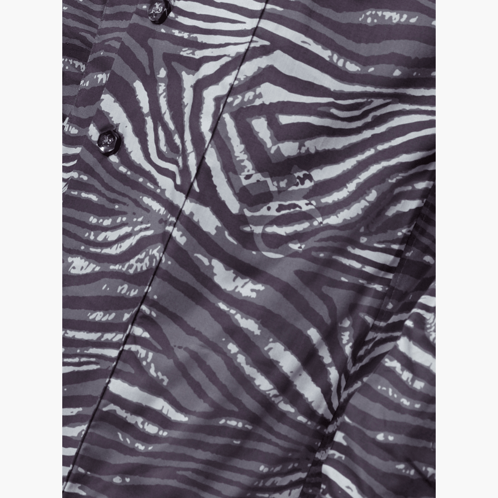 Grey Tiger Print Italia Shirt - Angelo Galasso - Luxury Italian Menswear London