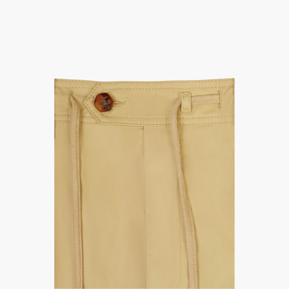 Beige Drawstring Chinos - Angelo Galasso - Luxury Italian Menswear London