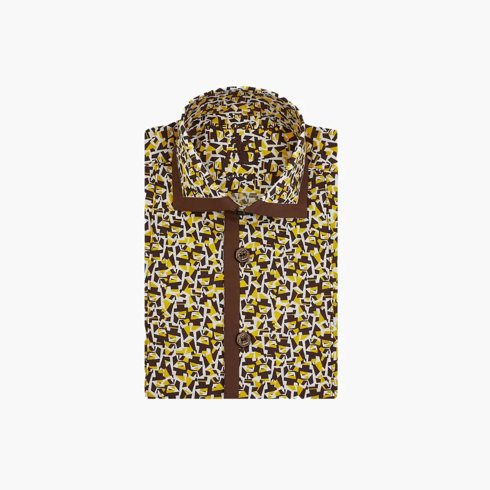 Puzzle Print Short Sleeves Mason Shirt - Angelo Galasso - Luxury Italian Menswear London