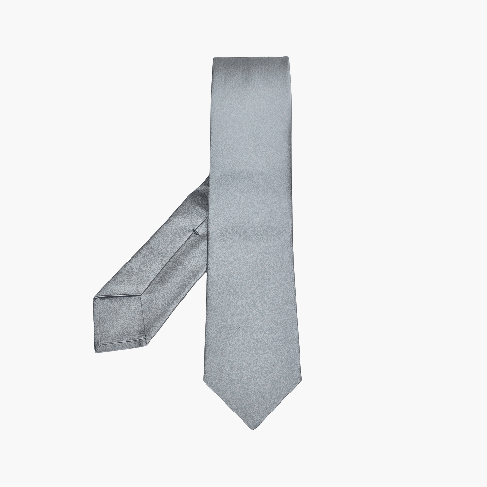 Angelo Galasso Light Grey Silk Tie - Angelo Galasso - Luxury Italian Menswear London
