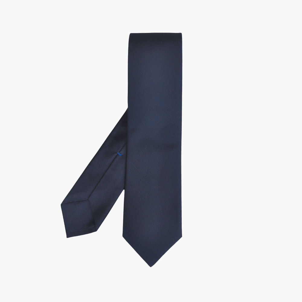 Dark Blue Silk Tie - Angelo Galasso - Luxury Italian Menswear London