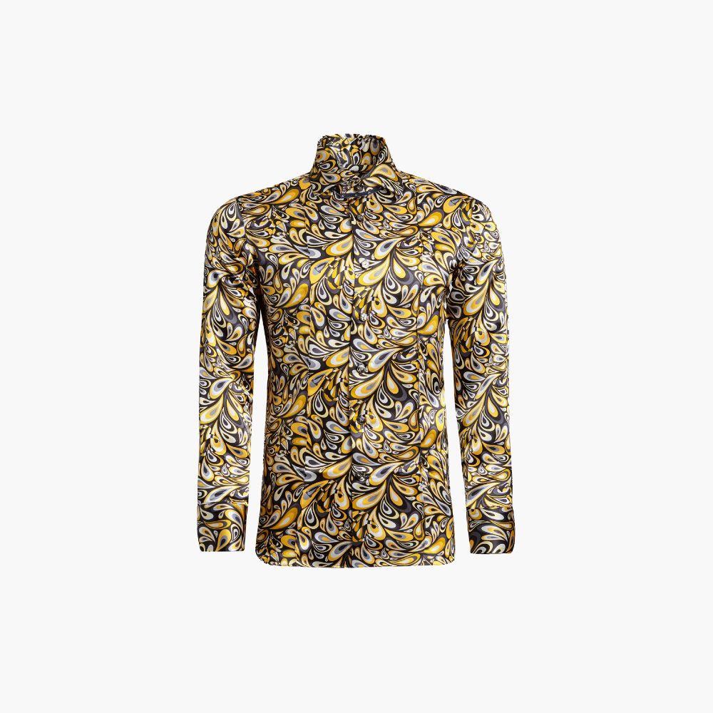 Yellow Silk Drop AG Printed Mason Shirt