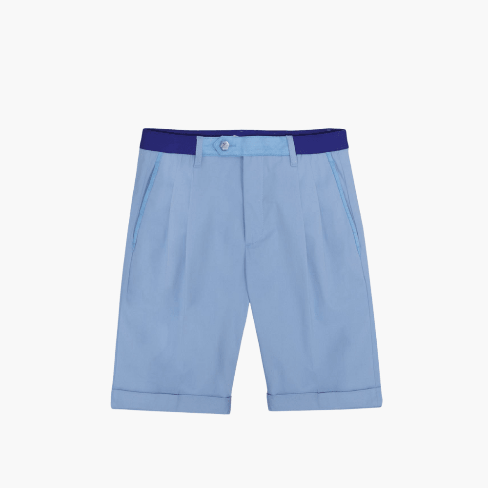 Light Blue Cotton Summer Bermuda - Angelo Galasso - Luxury Italian Menswear London
